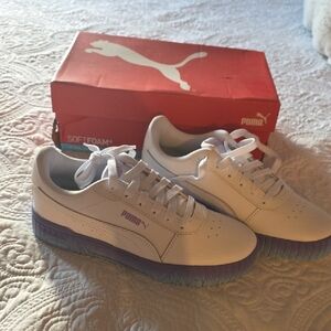 Puma White and Lavender Sneakers